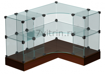 Стеклянный прилавок-витрина для продажи конфет угловой